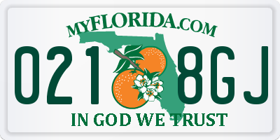 FL license plate 0218GJ