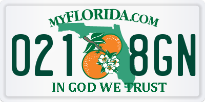 FL license plate 0218GN