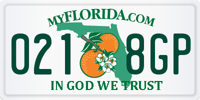 FL license plate 0218GP
