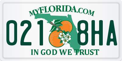 FL license plate 0218HA