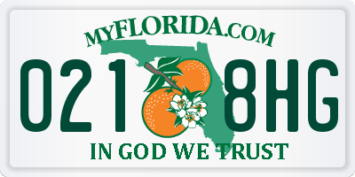 FL license plate 0218HG