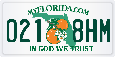 FL license plate 0218HM