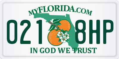 FL license plate 0218HP