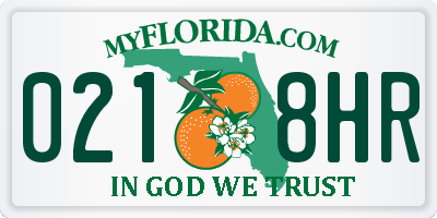 FL license plate 0218HR