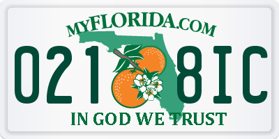 FL license plate 0218IC