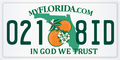 FL license plate 0218ID