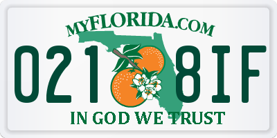 FL license plate 0218IF
