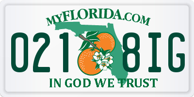 FL license plate 0218IG