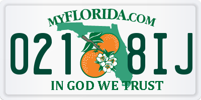 FL license plate 0218IJ