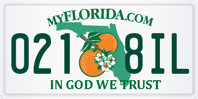 FL license plate 0218IL