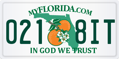 FL license plate 0218IT