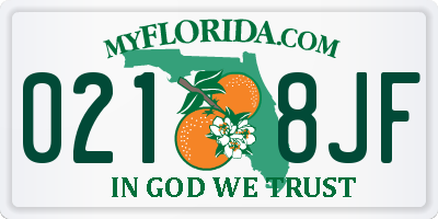 FL license plate 0218JF