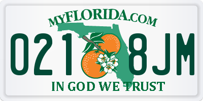 FL license plate 0218JM
