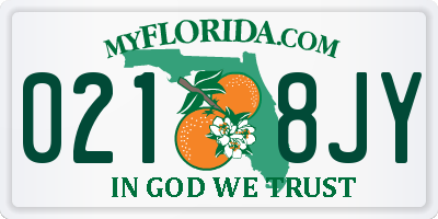 FL license plate 0218JY