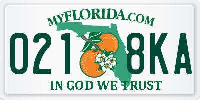 FL license plate 0218KA