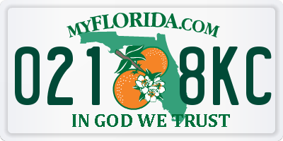 FL license plate 0218KC