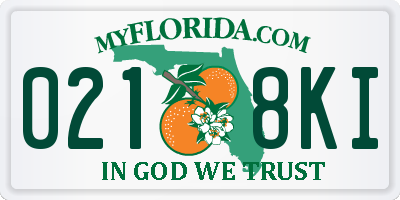 FL license plate 0218KI