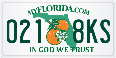 FL license plate 0218KS