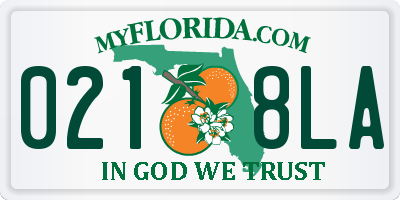 FL license plate 0218LA