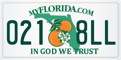 FL license plate 0218LL