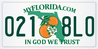 FL license plate 0218LO
