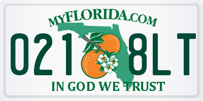 FL license plate 0218LT