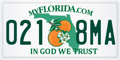 FL license plate 0218MA