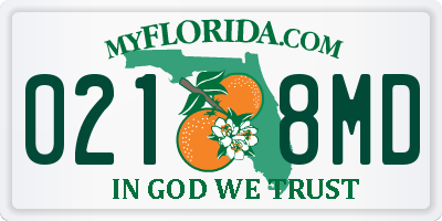 FL license plate 0218MD