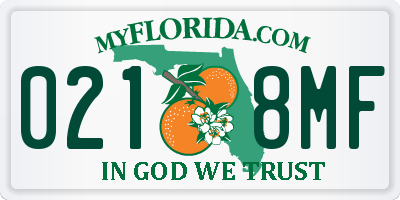 FL license plate 0218MF