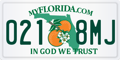 FL license plate 0218MJ