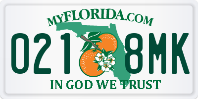 FL license plate 0218MK