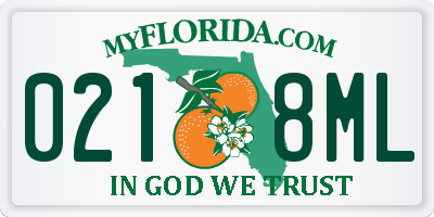 FL license plate 0218ML