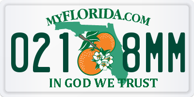 FL license plate 0218MM