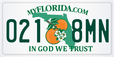 FL license plate 0218MN