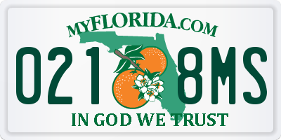 FL license plate 0218MS