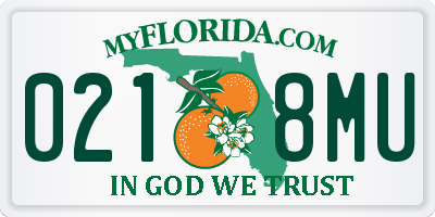 FL license plate 0218MU