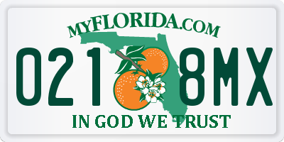 FL license plate 0218MX