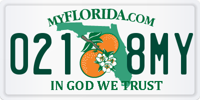 FL license plate 0218MY
