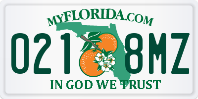 FL license plate 0218MZ