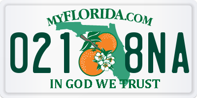 FL license plate 0218NA