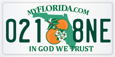FL license plate 0218NE