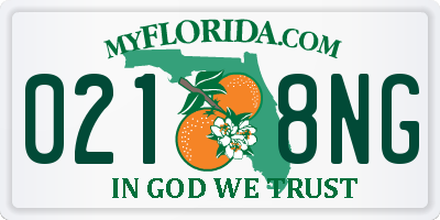 FL license plate 0218NG