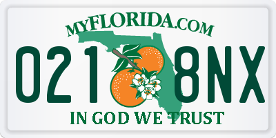 FL license plate 0218NX