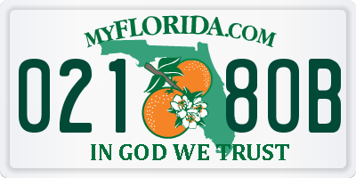 FL license plate 0218OB