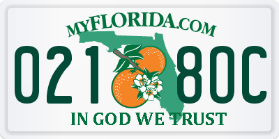 FL license plate 0218OC