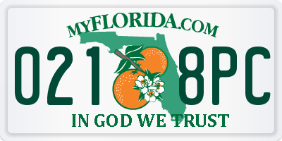 FL license plate 0218PC