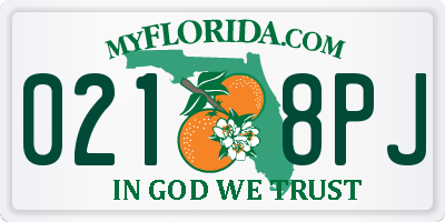 FL license plate 0218PJ