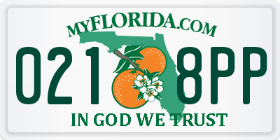 FL license plate 0218PP
