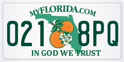 FL license plate 0218PQ