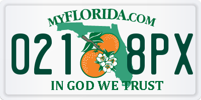 FL license plate 0218PX